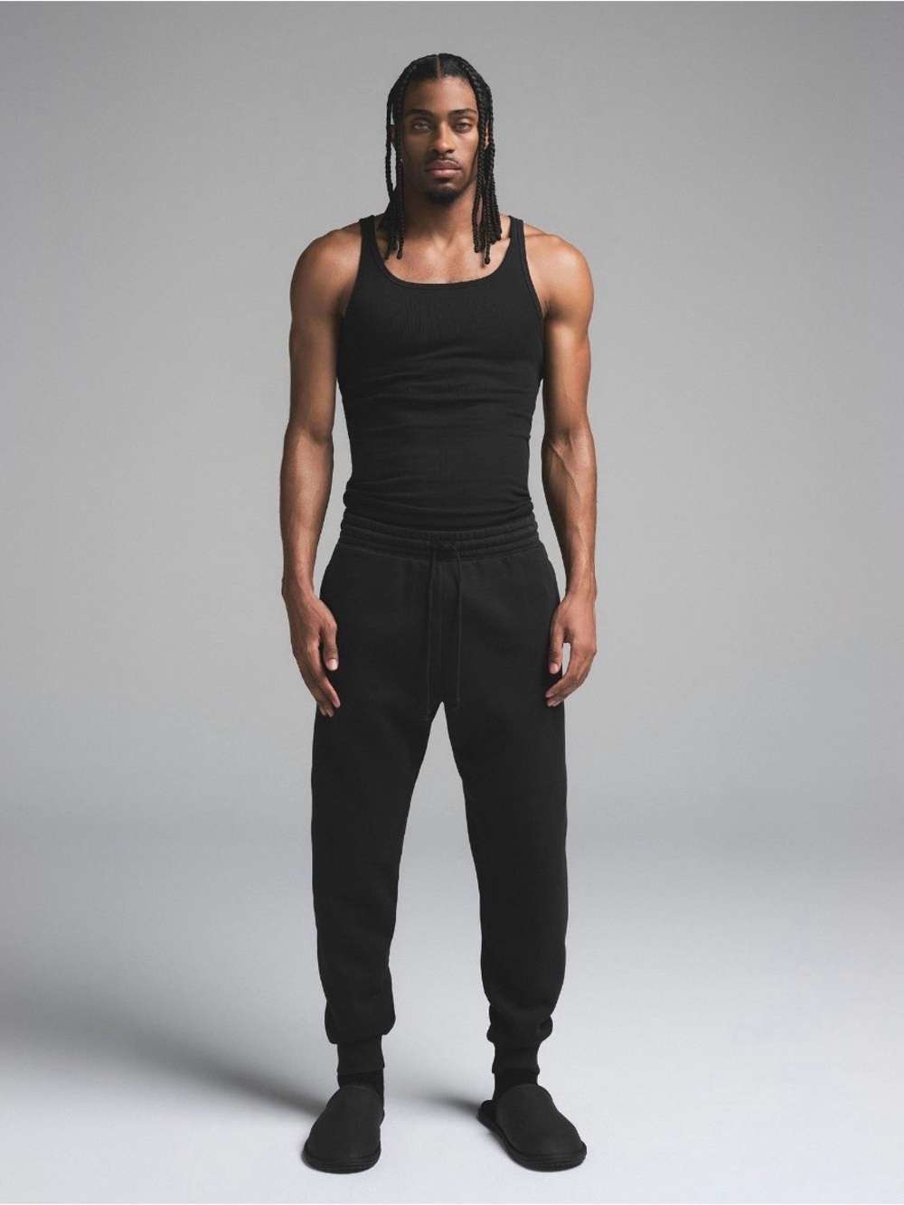 SKIMS Men’s Cotton Fleece Classic Jogger Sweatpants Black Onyx Size Large